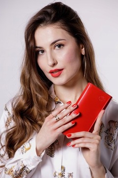 КОЖАНЫЙ КОШЕЛЕК ЖЕНСКИЙ Betlewski красный большой RFID в подарочной упаковке