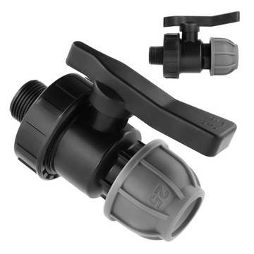 Adapter 25 mm x 3/4 Cala z Zaworem Kulowym Do Wody w Domu i Ogrodzie