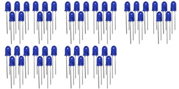 DIODY LED 5MM ZESTAWY KOMPLET 50SZT NIEBIESKIE