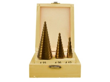 СВЕРЛА СТУПЕНЧАТЫЕ КОНУСНЫЕ ПО МЕТАЛЛУ 3 ШТ.