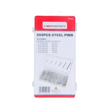 ZAWLECZKI STALOWE 555 SZT. W SKRZYNCE