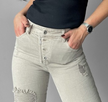 spodnie jeans dżins bawełna BY O LA LA 38 M