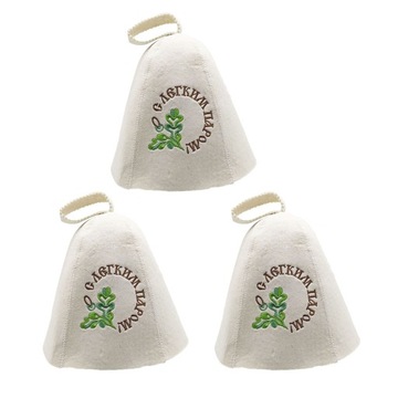 3x Czapka do sauny ze 100% czystego kwasu filcowego