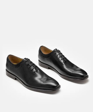 czarne eleganckie wizytowe półbuty męskie sztyblety skórzane buty Kazar 45
