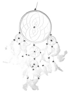 ŁAPACZ SNÓW DREAMCATCHER 60 CM BIAŁY HAND MADE Ø 16 CM DEKORACJA INDONEZJA