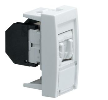 Gniazdo internetowe, informatyczne Hager WS210 białe 1x RJ45 kat. 5e UTP 1M