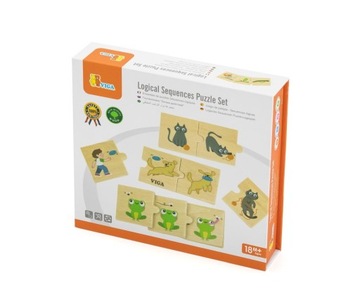 VIGA Деревянная головоломка «Собери игры с животными»