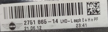 LEVÉ ZRCÁTKO MINI R55 R56 7PIN 2751865