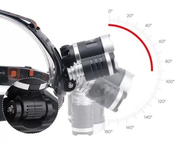 МОЩНАЯ ФАРА 3 x LED T6 АККУМУЛЯТОРНАЯ ФАРА CREE