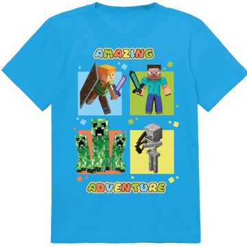KOSZULKA DZIECIĘCA T-SHIRT DLA DZIECKA MINECRAFT 116 PREZENT JAKOŚĆ