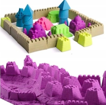 НАБОР БОЛЬШОГО КИНЕТИЧЕСКОГО ПЕСКА 3 кг + ФОРМЫ ДЛЯ БАССЕЙНА ПЕСОЧНИЦА КРАН-ЭКСКАВАТОР