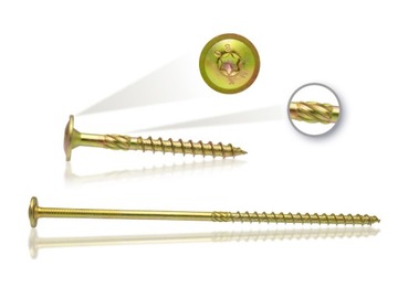 Wkręty ciesielskie do drewna 8x300 talerzowe łeb podkładkowy TORX (100szt)