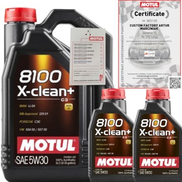 MOTUL 8100 X-CLEAN+ 5W30 C3 7L BMW LL-04 VW 504 00/ 507 00 + ZAWIESZKA