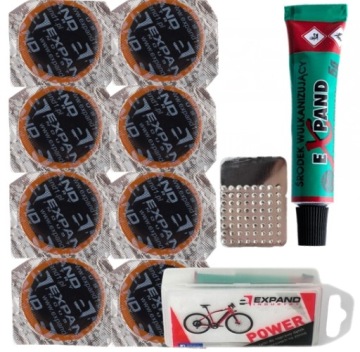 EXPAND POWER zestaw 8 okrągłych łatek rowerowych