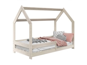 ŁÓŻKO DOMEK DZIECIĘCE 160x80 SOSNA BIELONA D5
