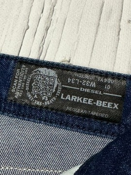 DIESEL LARKEE-BEEX Jeansy Męskie Spodnie Straight Leg Logowane r. W32 L34