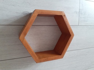 DREWNIANA PÓŁKA PLASTER MIODU HEXAGON DĄB NATURAL