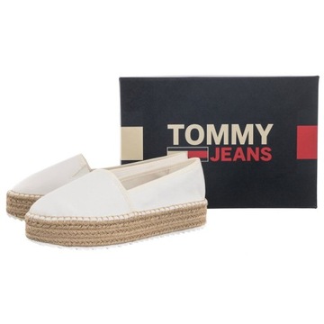 Buty Tenisówki Espadryle Damskie Tommy Hilfiger Jeans Flatform Białe