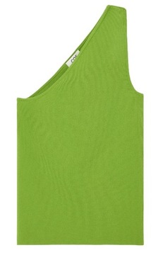 COS, tank top damski na jedno ramię, r.XS, zielony