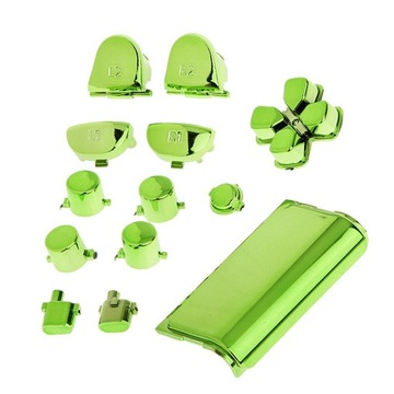 Хромированный корпус кнопок и тачпад для корпуса контроллера PS4, зеленый