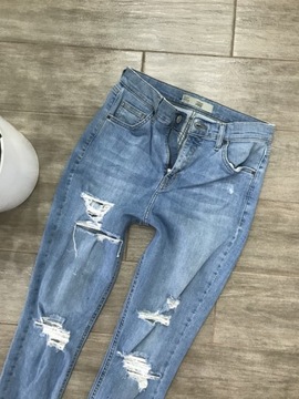 Topshop jamie spodnie jeans rurki DZIURY 38 30