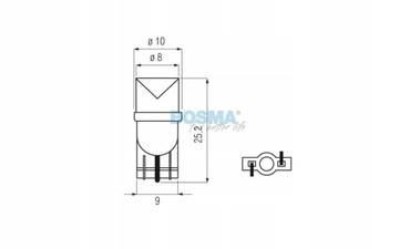 LED 12V T10 CALOSZ.ZIELONA BOSMA