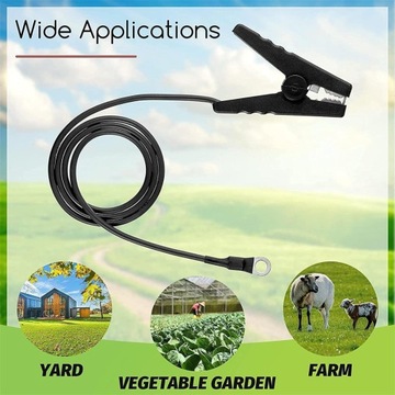 2pcs Replacement Electric Fence Energiser Leads Solar Powered Electric
