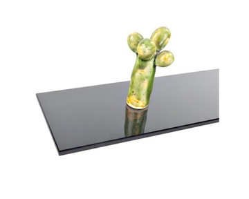 Półka szklana łazienkowa czarna szkło 4 mm antisol czarny Planibel 8x40 cm