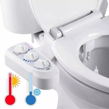 BIDET NAKŁADKA MYJĄCA TOALETOWA DESKA BIAŁY ZESTAW Z CIEPŁA I ZIMNA WODA