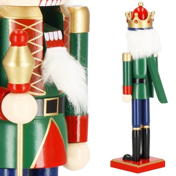 ДЕРЕВЯННАЯ ЩЕЛКУНЧИК XXL 38см статуэтка ПРЕМИУМ РОЖДЕСТВЕНСКОЕ УКРАШЕНИЕ