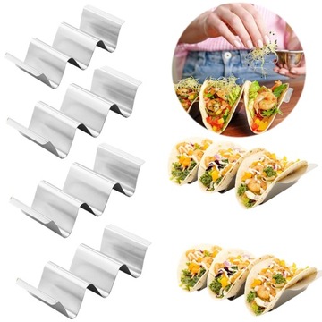 STAL NIERDZEWNA STOJAK NA TACO W KSZTAŁCIE FALI 6SZT DO BURRITO, KANAPKI