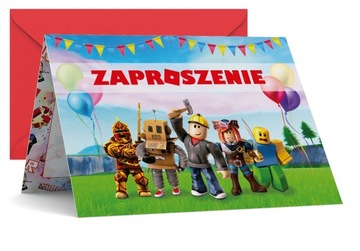 ZAPROSZENIE URODZINOWE ROBLOX ZAPROSZENIA +KOPERTA