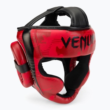 Боксерский шлем Venum Elite красный камуфляжный OS