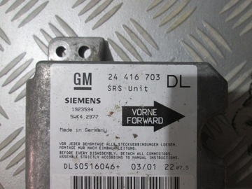 МОДУЛЬ ДАТЧИКА ПОДУШКИ БЕЗОПАСНОСТИ OPEL ASTRA G 24416703 DL