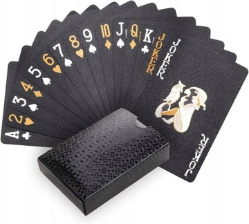 CZARNO ZŁOTE KARTY TALIA DO GRY W POKER BLACK JACK