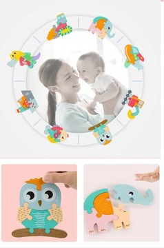 Игрушка Монтессори Детские Деревянные Игрушки Головоломки Мультфильм