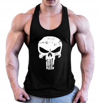 KOSZULKA NA RAMIĄCZKACH TANK TOP Nadruk czaszki
