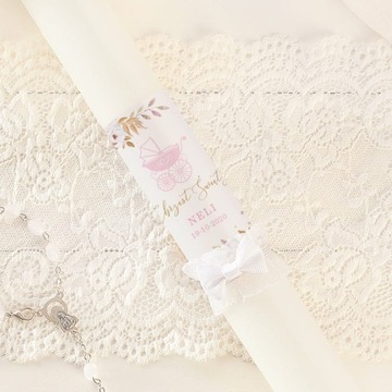 Gromnica для крещения розовой коляски