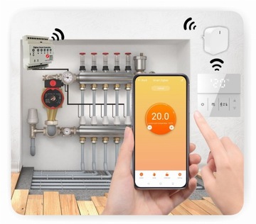 Комплект для теплого пола 5 секций WIFI (Zigbee) PRO WI
