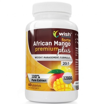 WISH AFRICAN MANGO 60TABS ODCHUDZANIE SPALACZ UTRATA MASY HAMUJE APETYT
