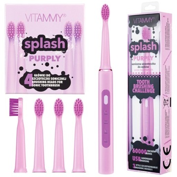 SZCZOTECZKA SONICZNA ELEKTRYCZNA DO ZĘBÓW DLA DZIECI 8+ VITAMMY SPLASH USB