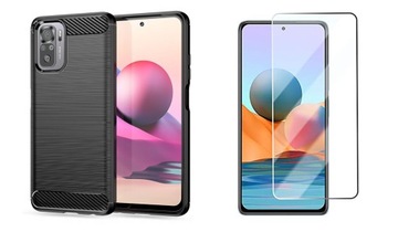 Pokrowiec Carbon + Szkło do Xiaomi Poco M5s