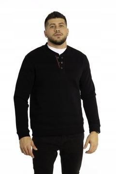 Sweter zapinany na napy Norman Czarny 4XL