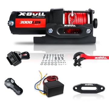 WYCIĄGARKA ELEKTRYCZNA X-BULL HRW3000B 12V 3000lb 1,36 tony