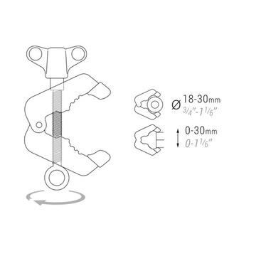 Zacisk uniwersalny oko D=30mmdo Multi-podpory