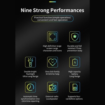 Telefon komórkowy dla osób starszych Cztery karty Cztery tryb 8D