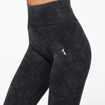 Legginsy damskie sportowe Carpatree Yasmine Black getry wysoki stan marmur