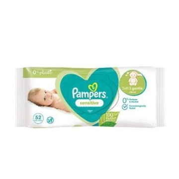 PAMPERS CHUSTECZKI SENSITIVE 52 szt. (0% plastic)