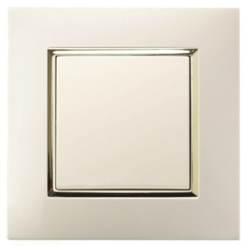 WŁĄCZNIK ŚWIATŁA POJEDYNCZY W RAMCE ECRU ZŁOTY