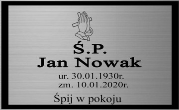 TABLICA NAGROBNA TABLICZKA NA GRÓB GRAWER STAL
